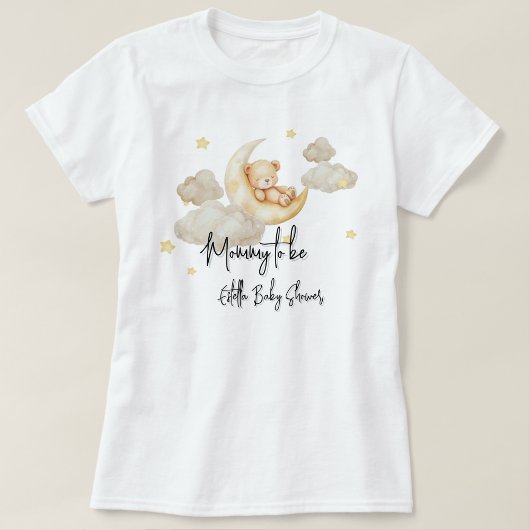 月を越えて 赤ちゃんのシャワーのお母さんTシャツ Tシャツ