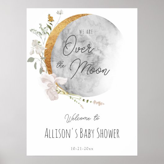 月を越えてboho歓迎男女兼用のサイン ポスター (正面)