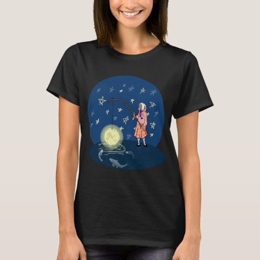 月を釣る Tシャツ (正面)