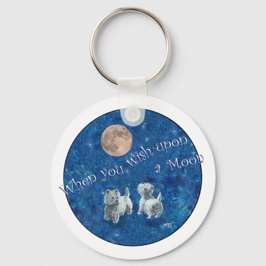 月を願う西 キーホルダー (正面)