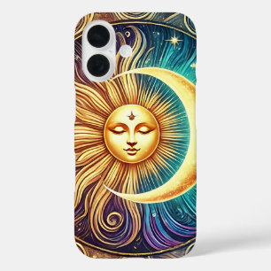 月エレガントと太陽の天術 iPhone 16ケース