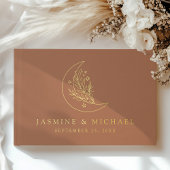 月エレガントと星テラコッタ写真結婚の ゲストブック