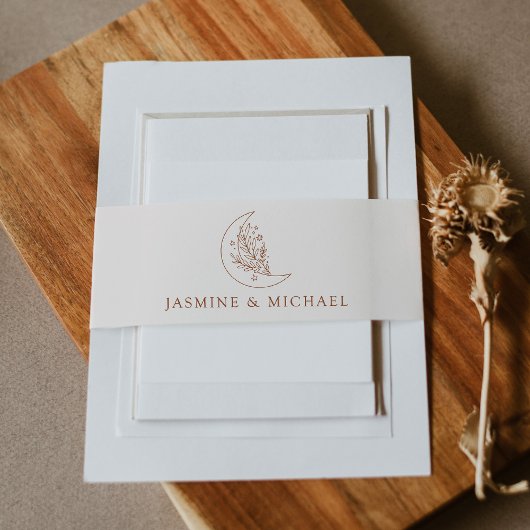 月エレガントと星テラコッタ結婚ズ 招待状ベリーバンド