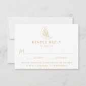 月エレガントと星金ゴールド食事チョイス結婚ズ 出欠カード (正面)