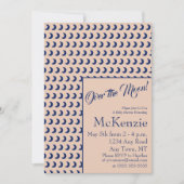 月エレガントの上の青の天体の赤ちゃんシャワー私 招待状 (正面)