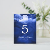 月エレガント光の結婚テーブルの下 ポストカード (スタンド正面)