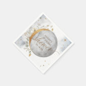 月エレガント星をシャワー スタンダードカクテルナプキン (角)