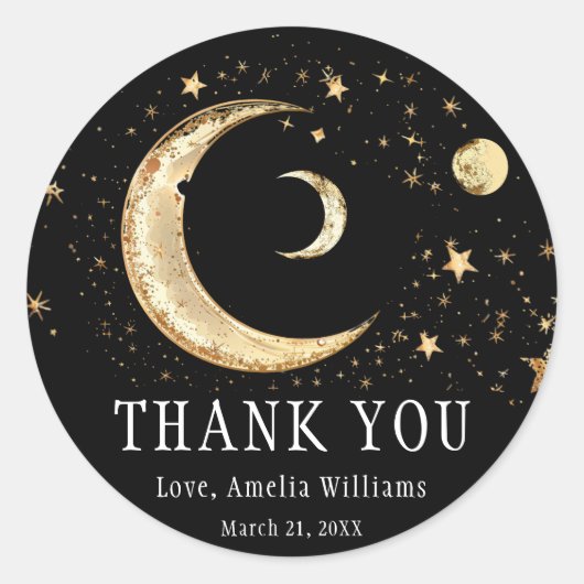 月エレガント金ゴールド黒天金ゴールドありがとう ラウンドシール (正面)