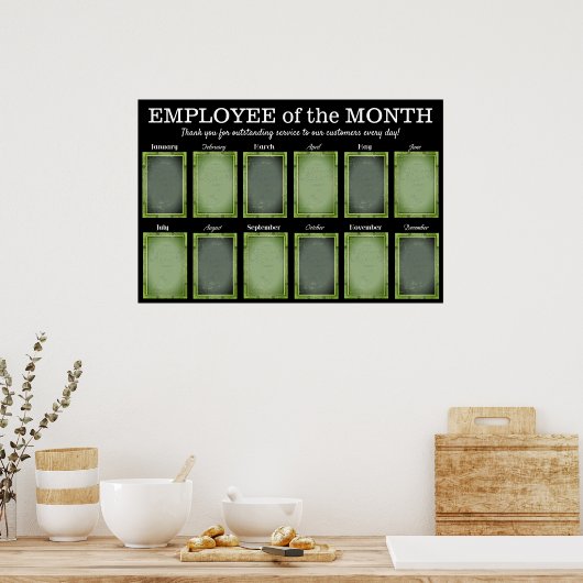 月カスタマイズの写真の表示の従業員 ポスター (キッチン)