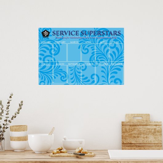 月カスタムのかわいらしカラー写真社員 ポスター (キッチン)