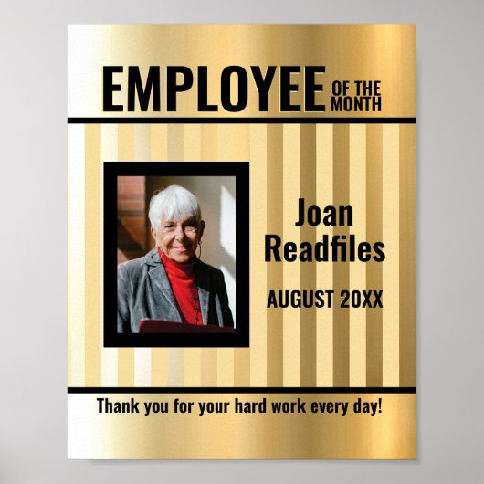 月カスタムのカラー写真表示従業員 ポスター (正面)