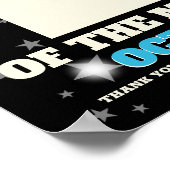 月カスタムのポーの色写真の挿入従業員 ポスター (角)