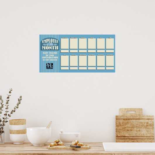 月カスタムの写真ディスプレイのカラー従業員 ポスター (キッチン)