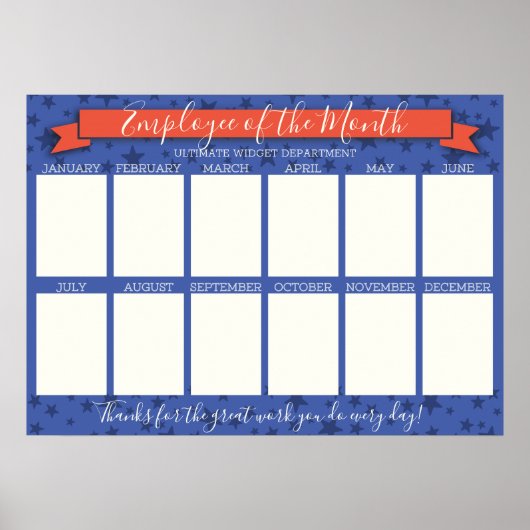 月カスタムの写真ディスプレイのカラー従業員 ポスター (正面)