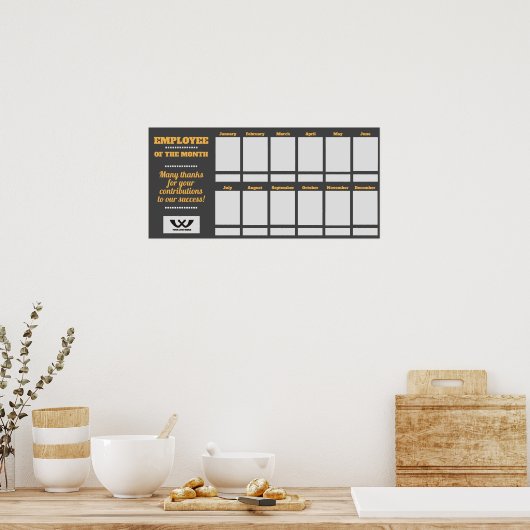 月カスタムの写真ディスプレイのカラー従業員 ポスター (キッチン)