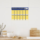 月カスタムの写真ディスプレイのカラー従業員 ポスター (キッチン)