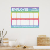 月カスタムの写真社員カラフル ポスター (キッチン)