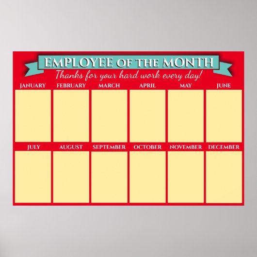 月カスタムの従業員のカラー写真従業員 ポスター (正面)
