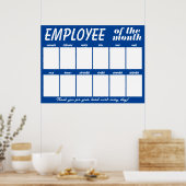 月カスタム表示のカラー写真従業員 ポスター (キッチン)