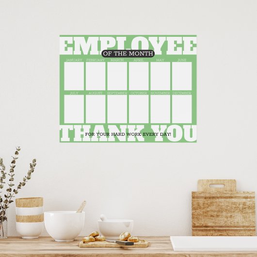 月カスタム表示のカラー写真従業員 ポスター (キッチン)