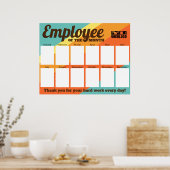 月カスタム表示のカラー写真従業員 ポスター (キッチン)