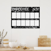 月カスタム表示のカラー写真従業員 ポスター (キッチン)
