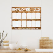 月カスタム表示のカラー写真従業員 ポスター (キッチン)