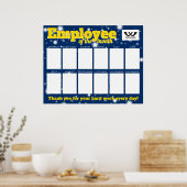 月カスタム表示のカラー写真従業員 ポスター (キッチン)