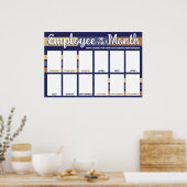 月カスタム表示のカラー写真従業員 ポスター (キッチン)