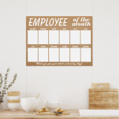 月カスタム表示のカラー写真従業員 ポスター (キッチン)