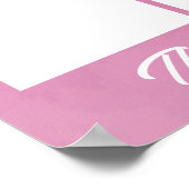 月カスタム表示のピンクの写真従業員 ポスター (角)