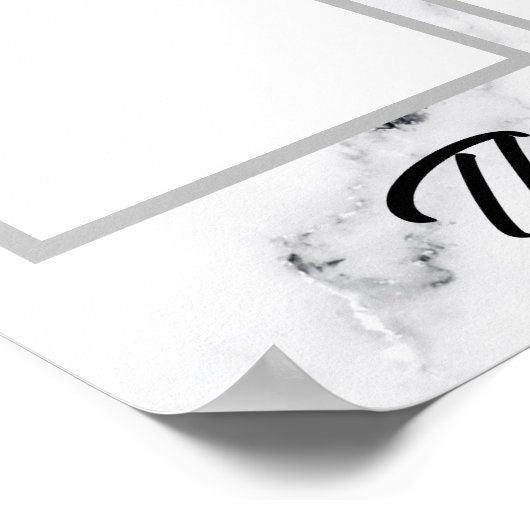 月カスタム表示の大理石の写真従業員 ポスター (角)