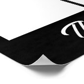 月カスタム表示の黒写真社員 ポスター (角)