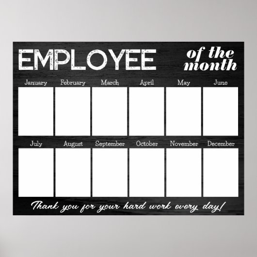 月カスタム表示の黒写真社員 ポスター (正面)