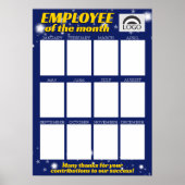 月カスタム表示pのカラー写真従業員 ポスター (正面)