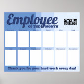 月カスタム表示pのカラー写真従業員 ポスター (正面)