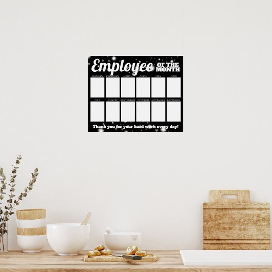 月カスタム表示pのカラー写真従業員 ポスター (キッチン)