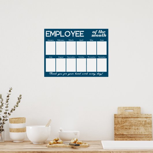 月カスタム表示pのカラー写真従業員 ポスター (キッチン)