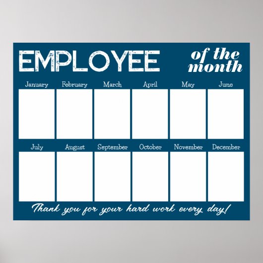 月カスタム表示pのカラー写真従業員 ポスター (正面)