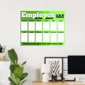 月カスタム表示pのカラー写真従業員 ポスター (ホームオフィス)