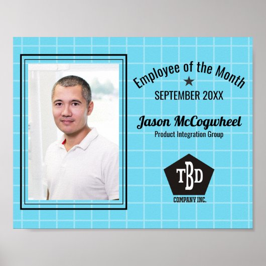 月カスタム証明書の従業員の色 ポスター (正面)