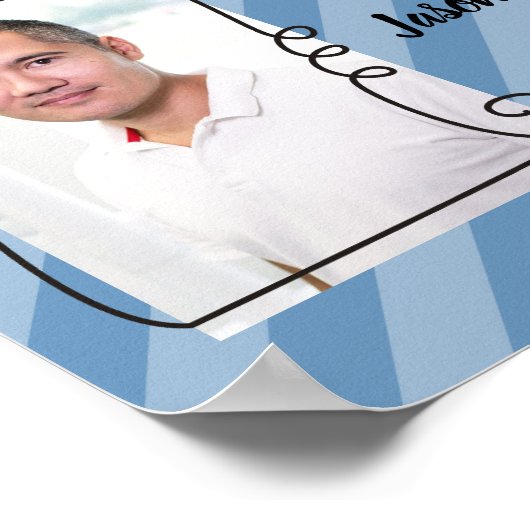 月カスタム証明書の従業員の色 ポスター (角)