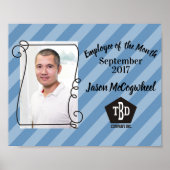 月カスタム証明書の従業員の色 ポスター (正面)