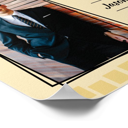 月カスタム証明書posの社員の色 ポスター (角)