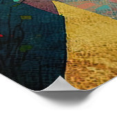 月カラフルの夜：猫と家魅力的の家 ポスター (角)