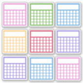 月カラフル間習慣トラッカー シール (正面)