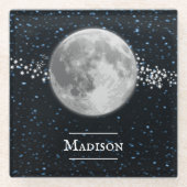 月ガラスパーソナライズされたコースター ガラスコースター (正面)