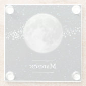 月ガラスパーソナライズされたコースター ガラスコースター (裏面)