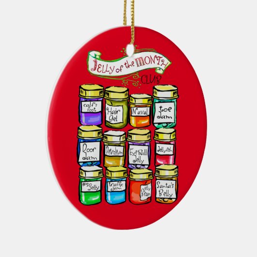 月クラブおもしろいなクリスマスのゼリー セラミックオーナメント (右)
