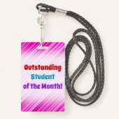 「月シンプルの優秀な学生！」 バッジ (裏面ランヤード)